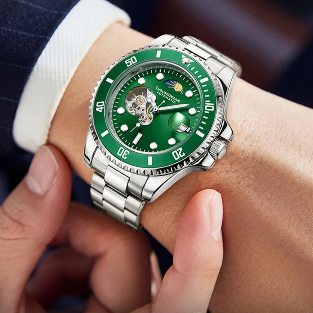 Полые мужские полностью автоматические механические часы с функцией фазы Луны, классические простые мужские часы, водонепроницаемые спортивные часы
Полые мужские полностью автоматические механические часы с функцией фазы Луны, классические простые мужские часы, водонепроницаемые спортивные часы