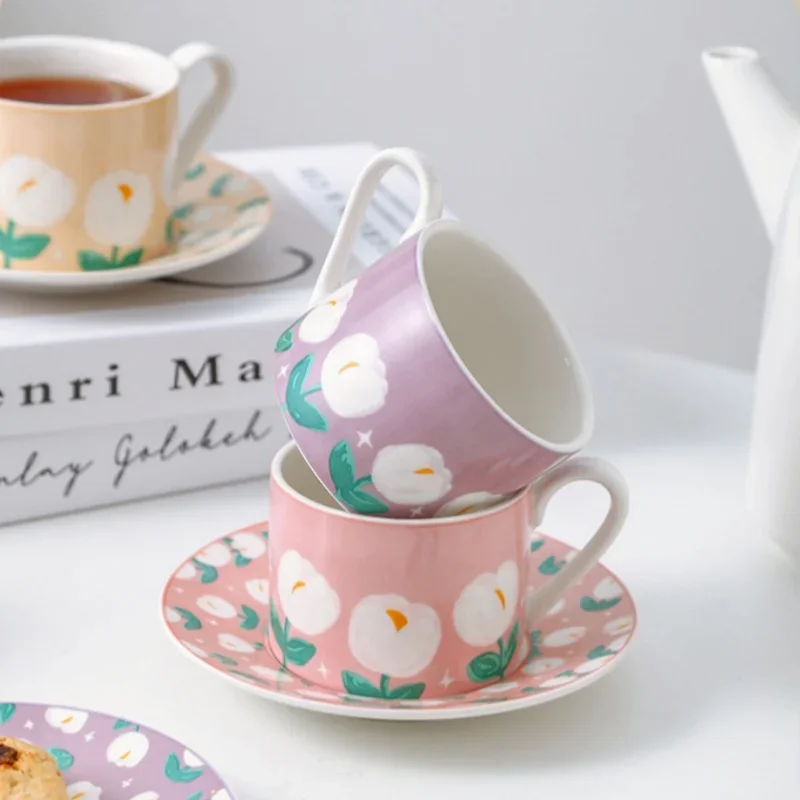 Tulip Pattern Coffee Cup with Saucer Home Breakfast Oat Milk Mug Dessert Plate Table Decoration Water Mug Friend's Gift Cup
Tulip Pattern Coffee Cup with Saucer Home Breakfast Oat Milk Mug Dessert Plate Table Decoration Water Mug Friend's Gift Cup