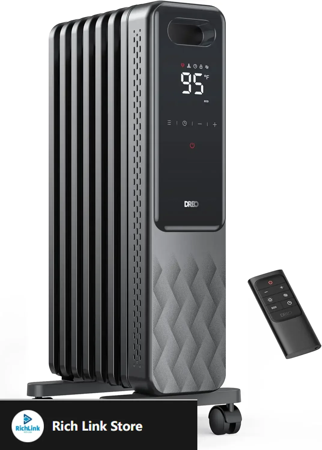 1500W Oil Filled Radiator, Electric Radiant Heaters for indoor use Large Room with Remote Control, Child Lock, 4 Modes
1500W Oil Filled Radiator, Electric Radiant Heaters for indoor use Large Room with Remote Control, Child Lock, 4 Modes