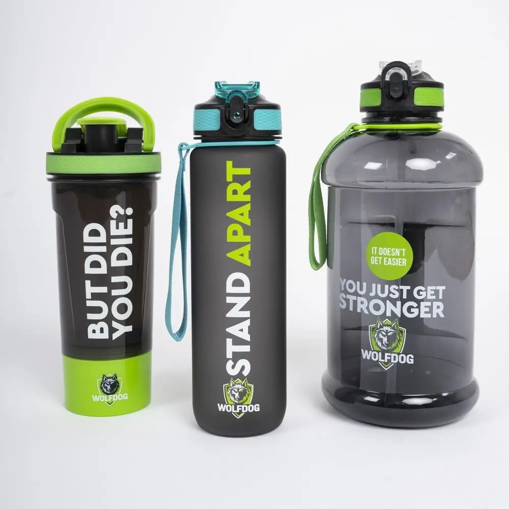 Water Bottle Set 3-Pack, Large Leakproof Jug, Protein Shaker with Mixer Ball & Storage, Low-Carb Bottle
Water Bottle Set 3-Pack, Large Leakproof Jug, Protein Shaker with Mixer Ball & Storage, Low-Carb Bottle