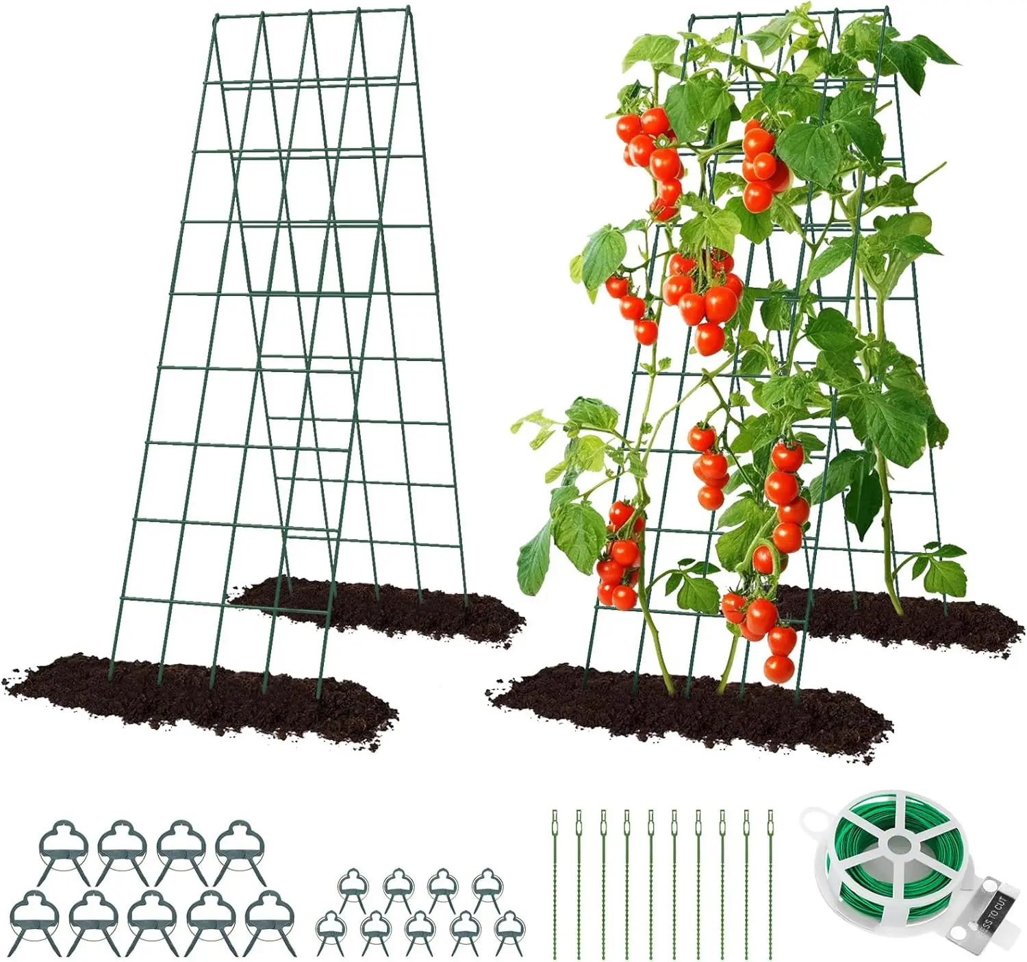 Металлическая А-образная опора для вьющихся растений, 16,5x60 дюймов, садовая подставка с зажимами для овощей, гороха, томатов (зеленая, 2 шт.)
Металлическая А-образная опора для вьющихся растений, 16,5x60 дюймов, садовая подставка с зажимами для овощей, гороха, томатов (зеленая, 2 шт.)