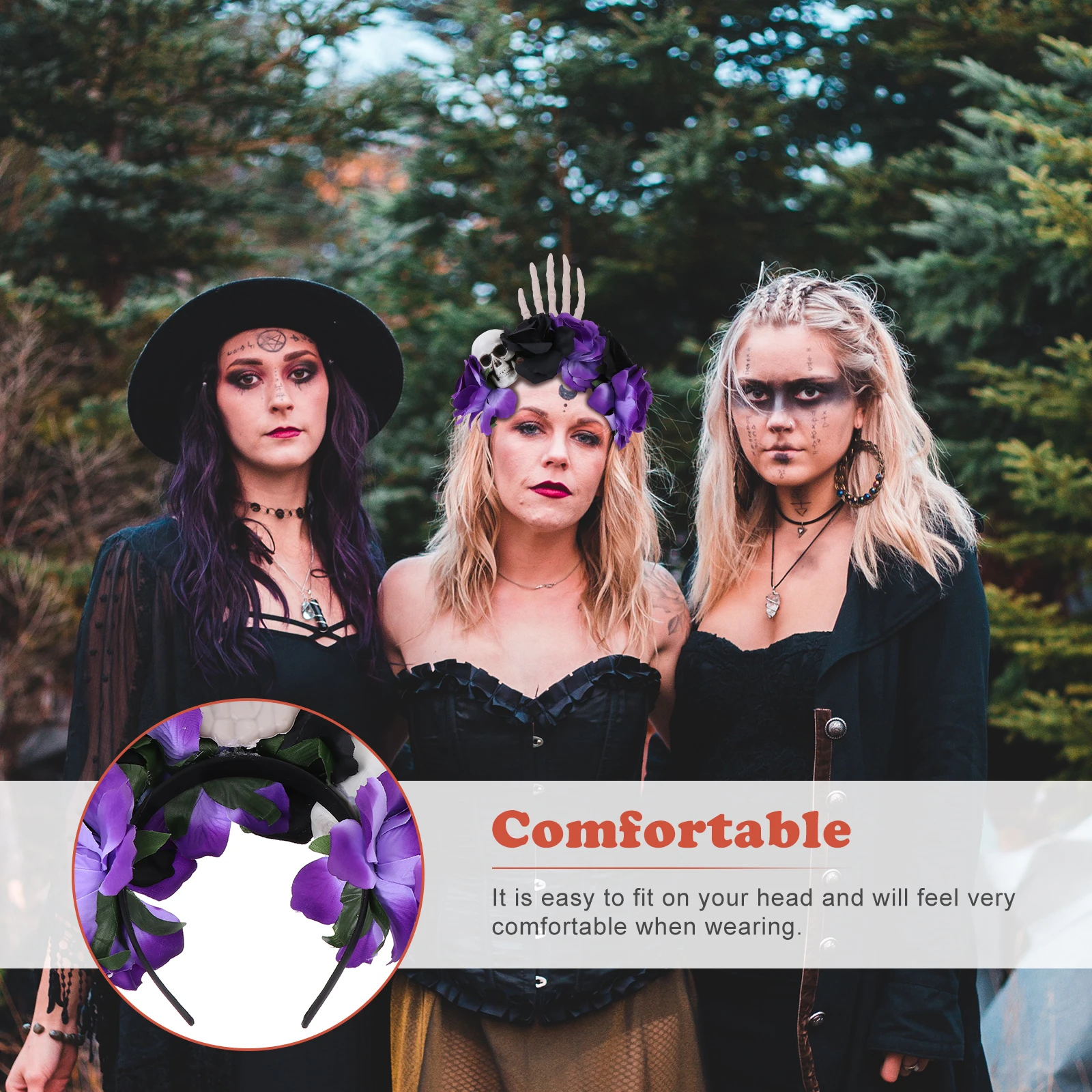 1pc Skull Headband Hair Accessory Halloween Costume Party Festival Cosplay Headdress Fabric Bone Decor For Girls Lightweight
1pc Skull Headband Hair Accessory Halloween Costume Party Festival Cosplay Headdress Fabric Bone Decor For Girls Lightweight