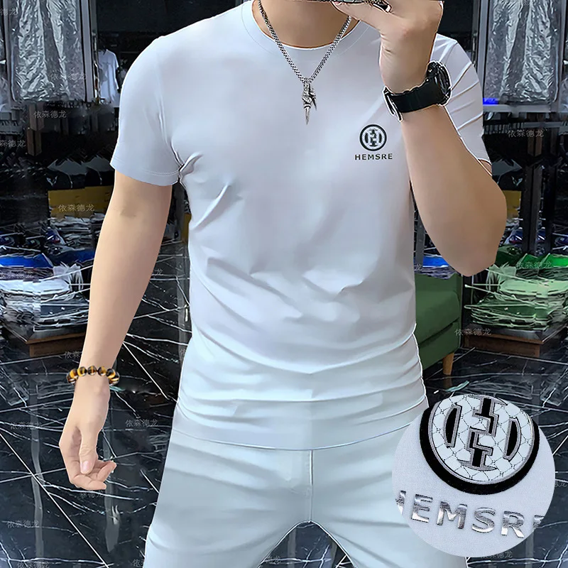 Men's Luxury T-shirt Summer New Trendy H Letter Handsome Male Tees Fashion Slim Fit Round Neck Short Sleeved Man Clothing M-5XL
Men's Luxury T-shirt Summer New Trendy H Letter Handsome Male Tees Fashion Slim Fit Round Neck Short Sleeved Man Clothing M-5XL