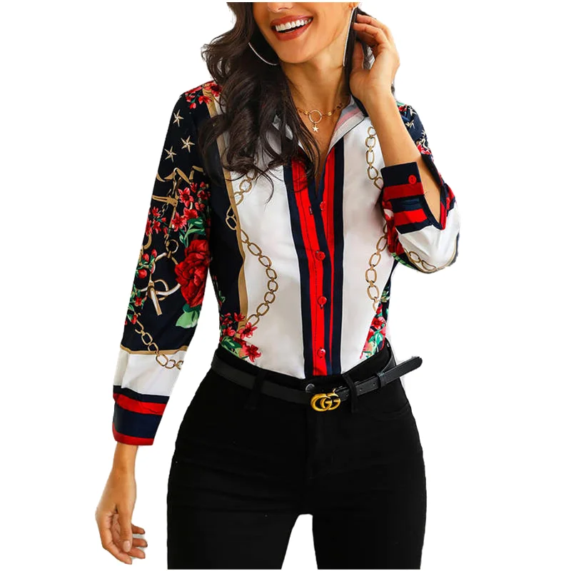 Chains Casual Chiffon Blouse Women Fashion Printed Floral Tops Streetwear Long Sleeve Cardigan Shirts
Chains Casual Chiffon Blouse Women Fashion Printed Floral Tops Streetwear Long Sleeve Cardigan Shirts