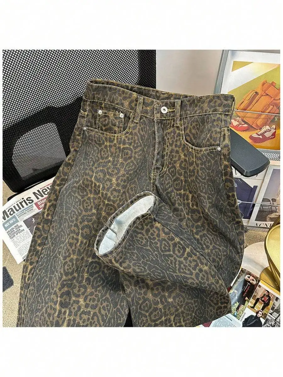 Mens Retro High Street Leopard Wide Leg Jeans Loose Straight Casual Long Pants
Mens Retro High Street Leopard Wide Leg Jeans Loose Straight Casual Long Pants