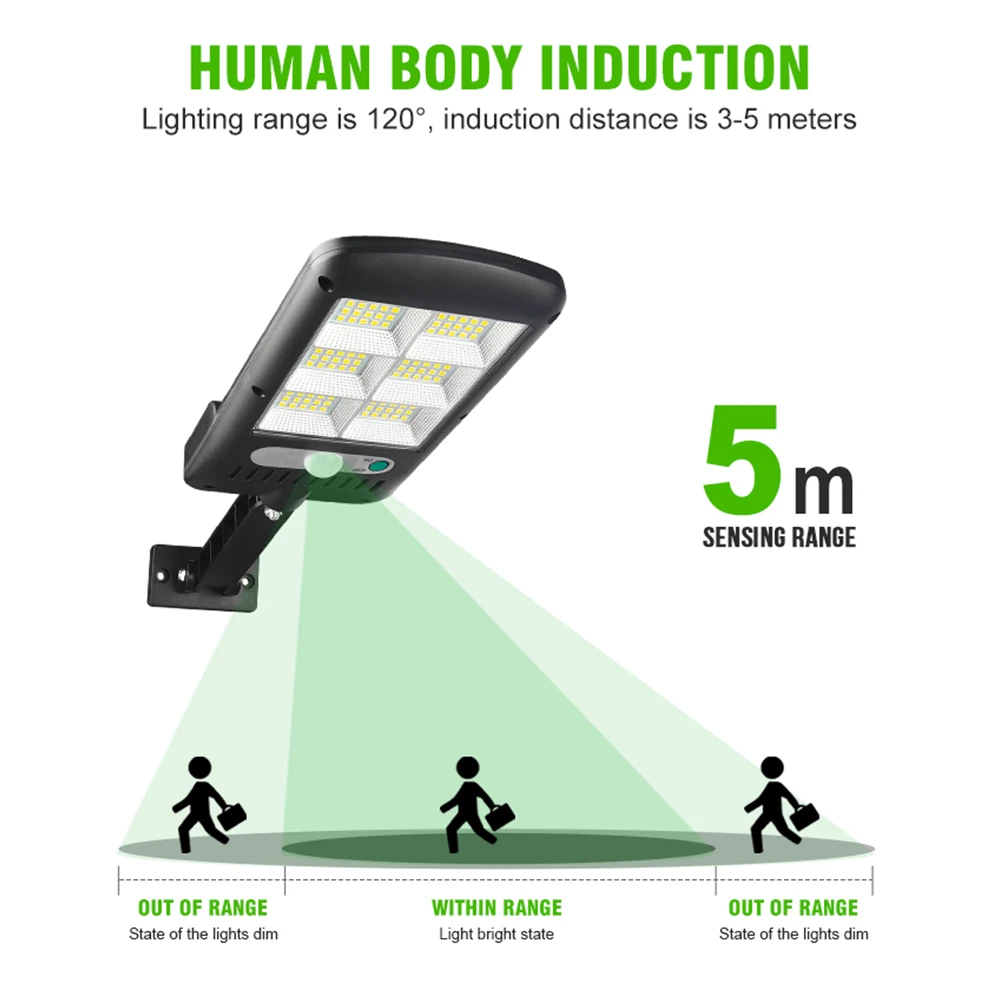 60 COBs Solar Street Light Durable Safe Easy Installation Garden Bracket Lighting Tool Outside Lamp Environmental Protection
60 COBs Solar Street Light Durable Safe Easy Installation Garden Bracket Lighting Tool Outside Lamp Environmental Protection