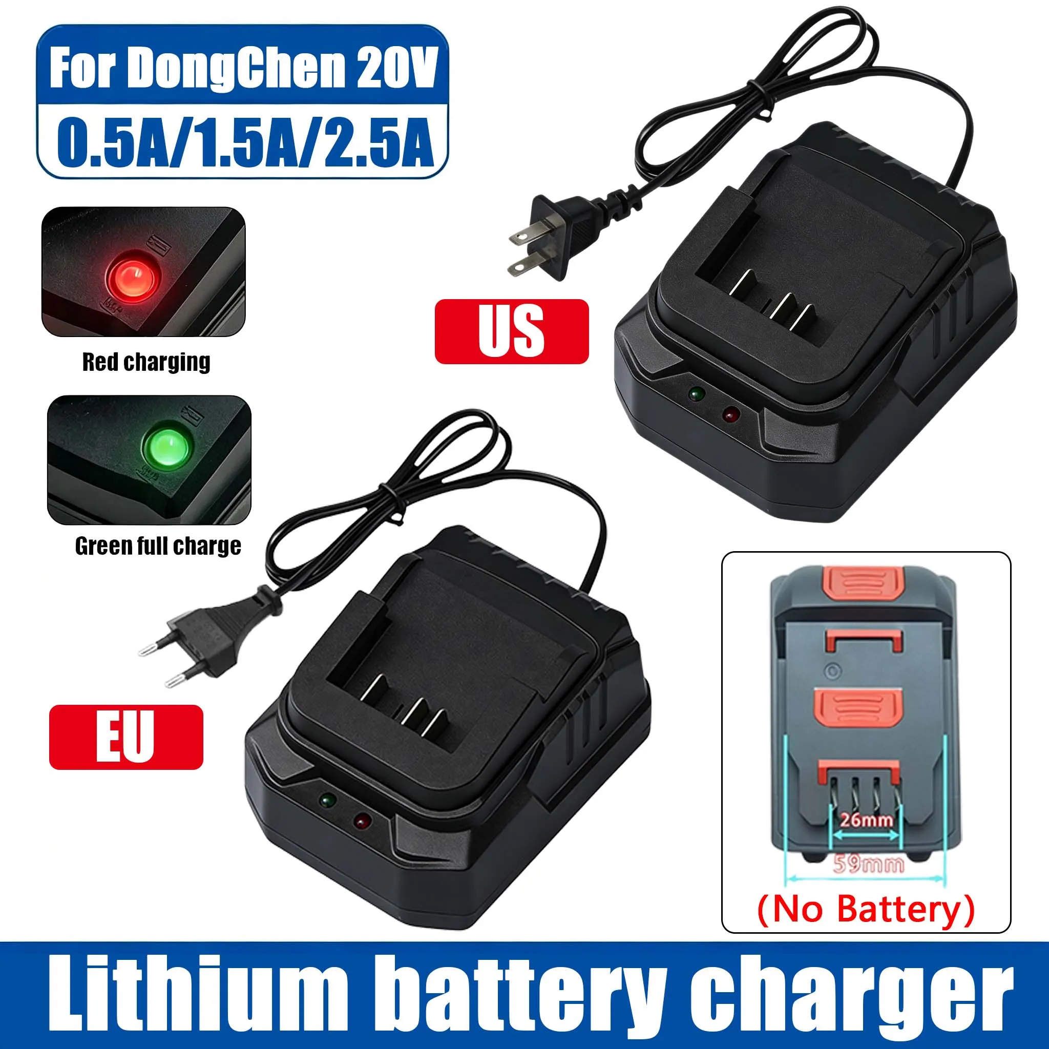 1Pcs For DongCheng 20V Lithium Battery Charger BL1415/1815/1830/1850 EU US Plug Lithium Battery Power Tool Fast Charger
1Pcs For DongCheng 20V Lithium Battery Charger BL1415/1815/1830/1850 EU US Plug Lithium Battery Power Tool Fast Charger