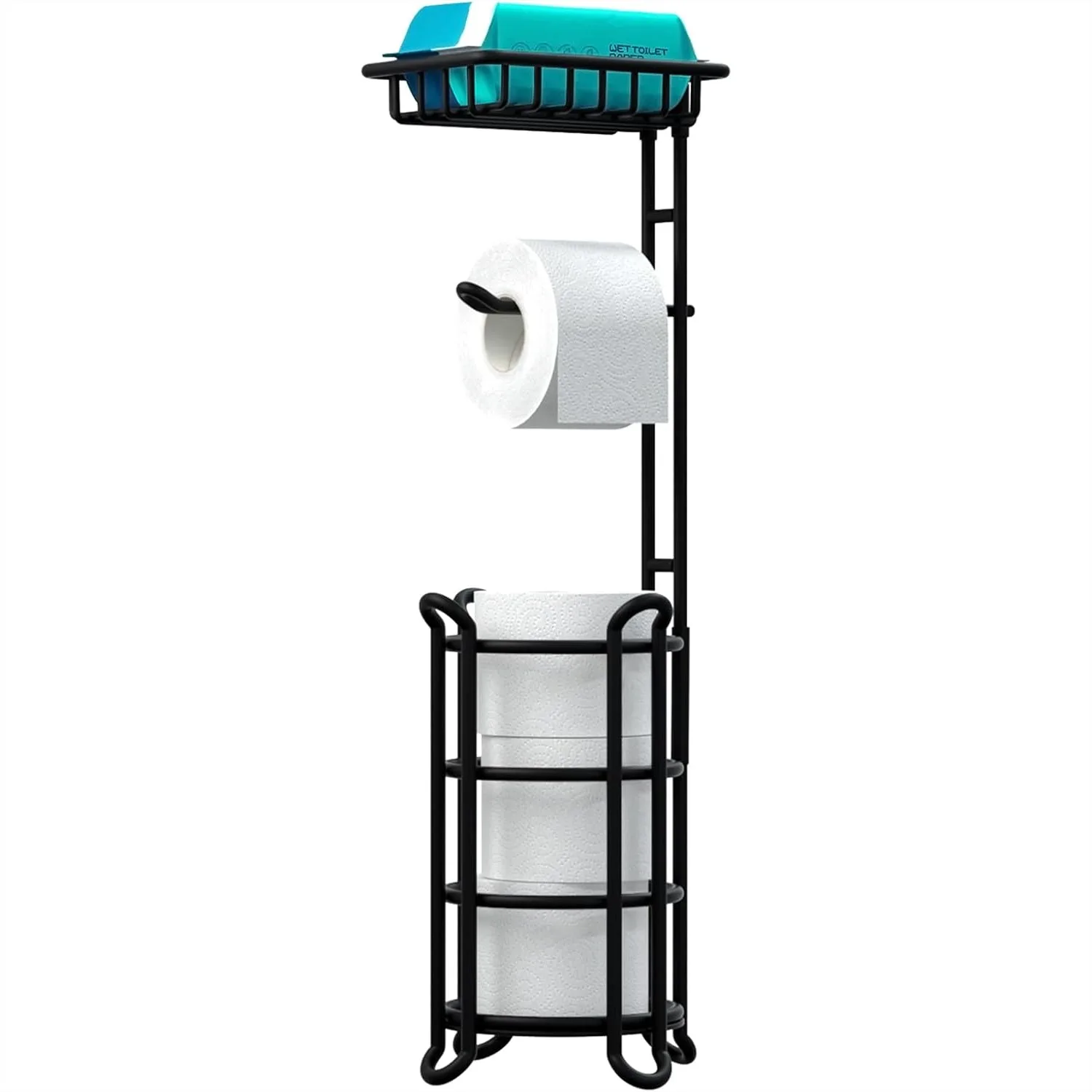 Toilet Paper Holder Stand with Shelf for Bathroom Storage Holds Reserve Mega Rolls, Matte Black
Toilet Paper Holder Stand with Shelf for Bathroom Storage Holds Reserve Mega Rolls, Matte Black
