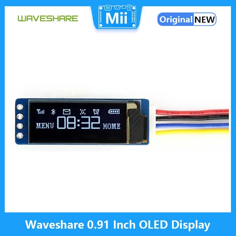 Waveshare 0.91inch OLED Display Module 128x32 Pixels I2C Interface Embedded Controller 16-Bit Grey Level 3.3V/5V for Raspberry P
Waveshare 0.91inch OLED Display Module 128x32 Pixels I2C Interface Embedded Controller 16-Bit Grey Level 3.3V/5V for Raspberry P