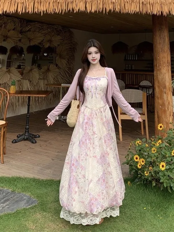 plus Size Women's Sweet Lace Floral Print Halter Dress A-Line Long Summer Dress High Waist Slimming Korean Style Commute Wind
plus Size Women's Sweet Lace Floral Print Halter Dress A-Line Long Summer Dress High Waist Slimming Korean Style Commute Wind