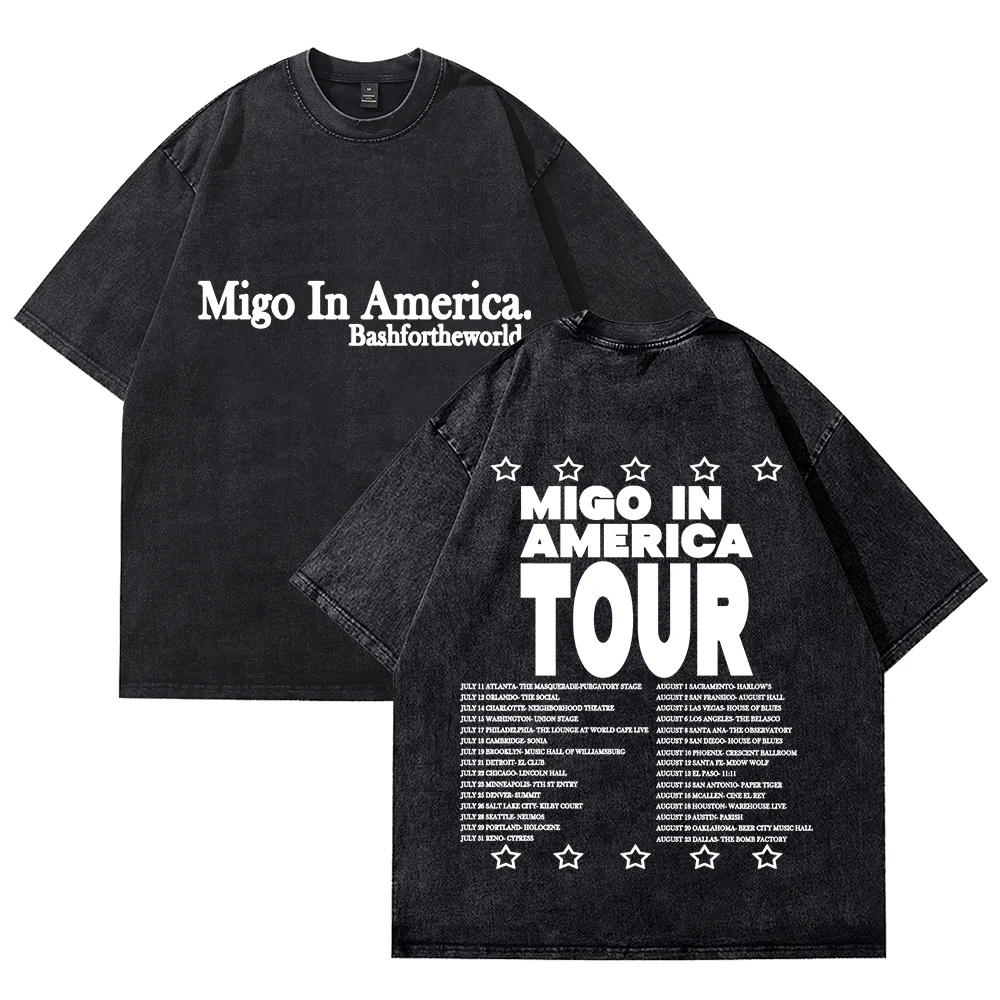 BashfortheWorld Migo In America Tour T-shirts Merch Unisex Vintage Cotton Wash Tees Short Sleeve O-neck Tops
BashfortheWorld Migo In America Tour T-shirts Merch Unisex Vintage Cotton Wash Tees Short Sleeve O-neck Tops