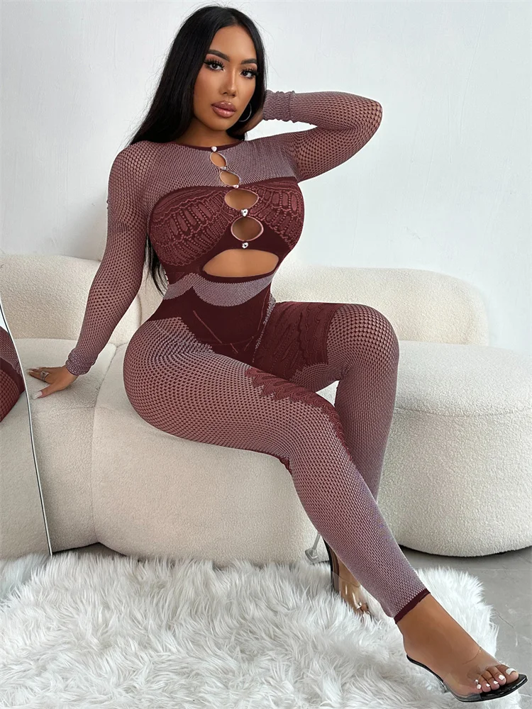 Nibber Rhinestones Jumpsuit Women Irregular Print Trend Hollow Contrast Patchwork Long Sleeve Sexy Hottie Stretch Streetwear
Nibber Rhinestones Jumpsuit Women Irregular Print Trend Hollow Contrast Patchwork Long Sleeve Sexy Hottie Stretch Streetwear