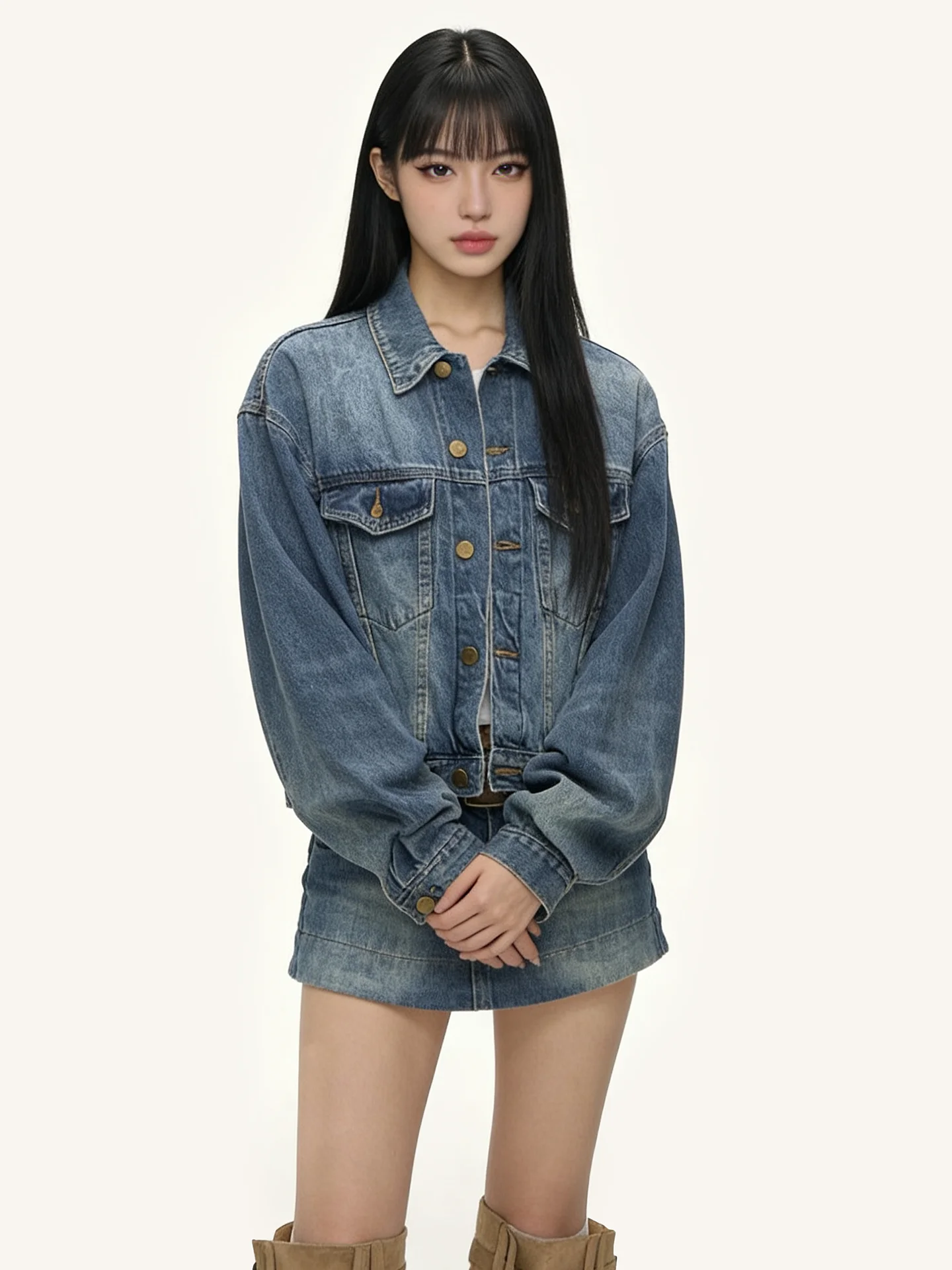 JYOOK Retro Style Short Denim Jacket Women's Slim Fit Spring Autumn Set with Skirt Fashionable Worn Look Button Closure Long ...
JYOOK Retro Style Short Denim Jacket Women's Slim Fit Spring Autumn Set with Skirt Fashionable Worn Look Button Closure Long ...