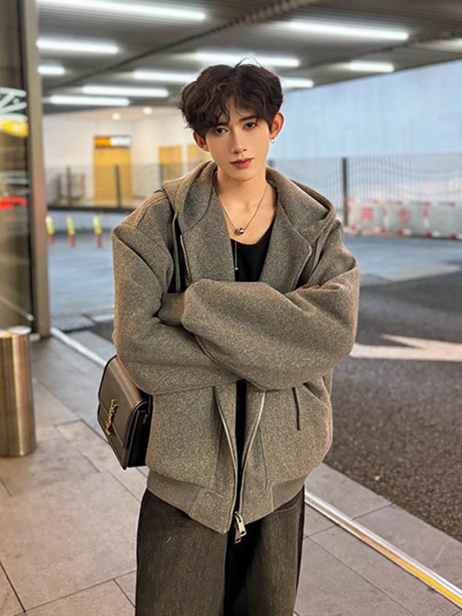 Cleanfit ey Woolen Men's Autumn Winter Thiened Hoodie Jaet American Retro Sle Open Cardigan Sweatirt High Quali
Cleanfit ey Woolen Men's Autumn Winter Thiened Hoodie Jaet American Retro Sle Open Cardigan Sweatirt High Quali