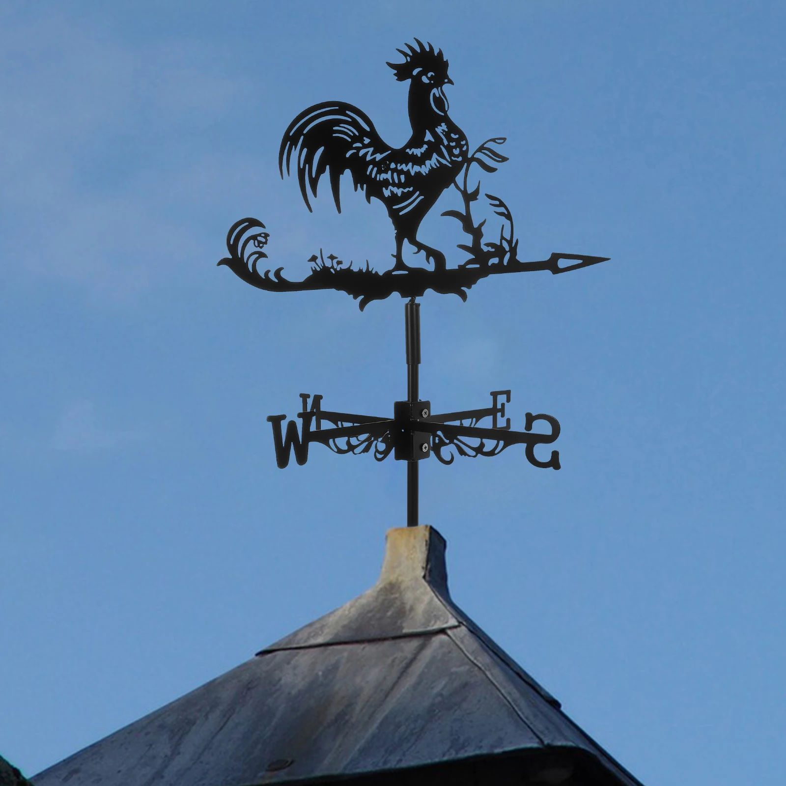 Wrought Iron Rooster Weather Vane Garden Decorative Farm Outdoor Ornaments Cock Weathervane Small for Roof Decorations 
Wrought Iron Rooster Weather Vane Garden Decorative Farm Outdoor Ornaments Cock Weathervane Small for Roof Decorations