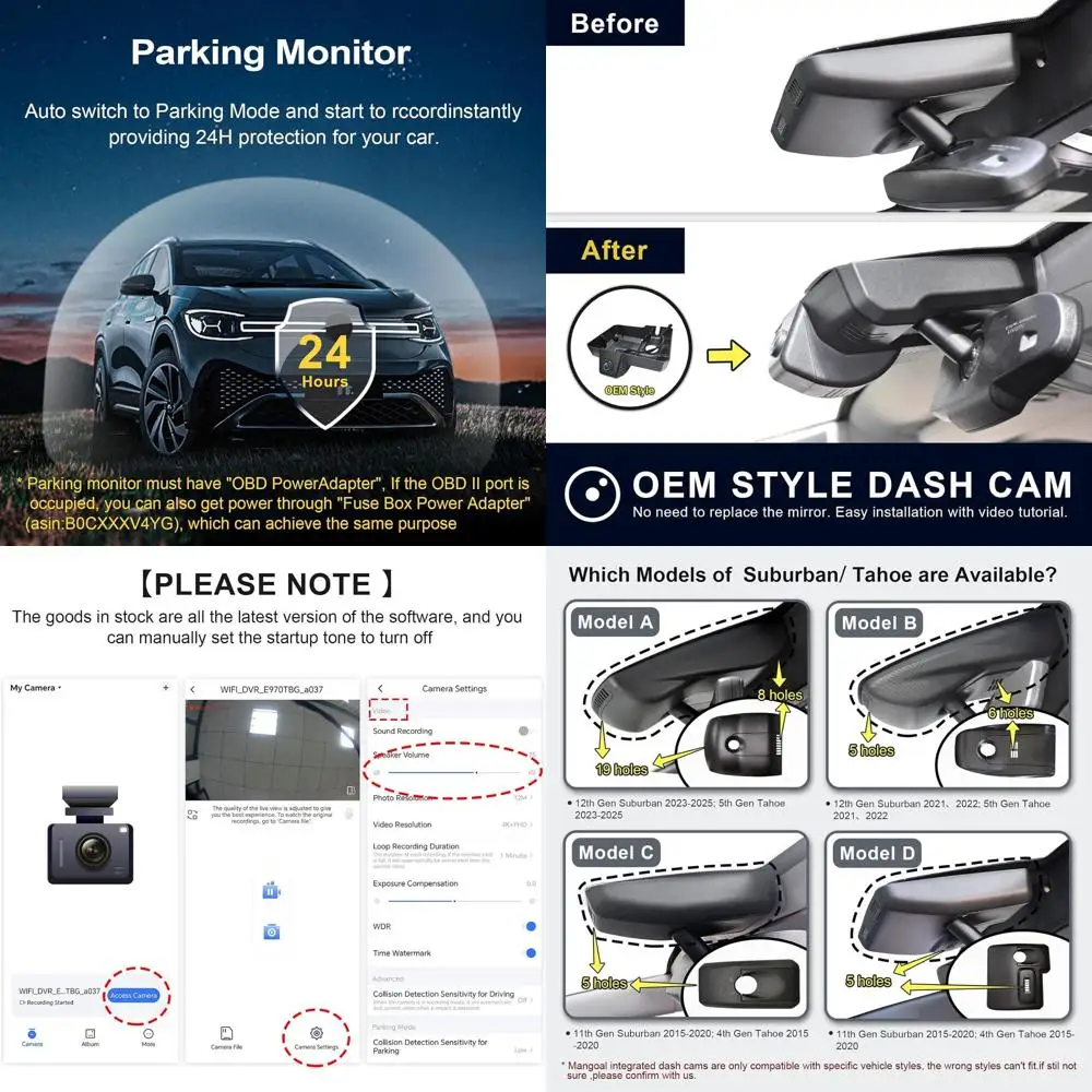 Видеорегистратор 4K на заказ подходит для Chevy Suburban/Tahoe 2015 2016 2017 2018 2019 2020 (модель D), модель D и модель C, такие же модели года
Видеорегистратор 4K на заказ подходит для Chevy Suburban/Tahoe 2015 2016 2017 2018 2019 2020 (модель D), модель D и модель C, такие же модели года