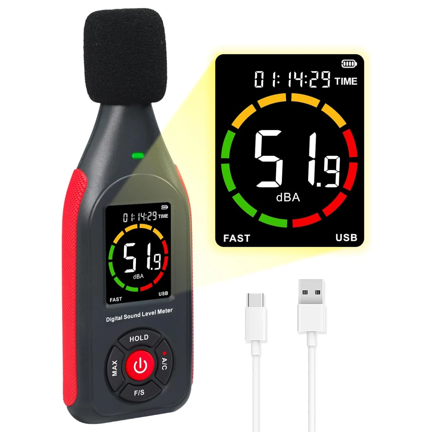 Decibel Meter Sound Level Meter Professional Sound Level Reader Detector 30dB to 130dB MAX Data Hold, Noise Monitor Digital SPL
Decibel Meter Sound Level Meter Professional Sound Level Reader Detector 30dB to 130dB MAX Data Hold, Noise Monitor Digital SPL