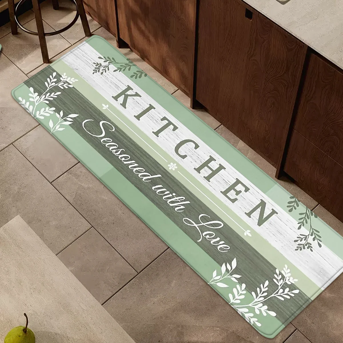 Green Leaf & Wood Grain Kitchen Pattern Floor Mat, Non-Slip Washable Rug for Kitchen, Entryway, Balcony, Bathroom & Living Room
Green Leaf & Wood Grain Kitchen Pattern Floor Mat, Non-Slip Washable Rug for Kitchen, Entryway, Balcony, Bathroom & Living Room