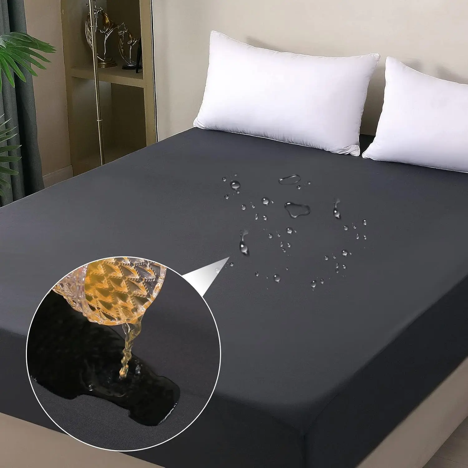 Queen Waterproof Mattress Protector, Fitted Sheet with Deep Pocket for 18" Mattresses, Breathable Noiseless Cover in Dark Gray
Queen Waterproof Mattress Protector, Fitted Sheet with Deep Pocket for 18" Mattresses, Breathable Noiseless Cover in Dark Gray