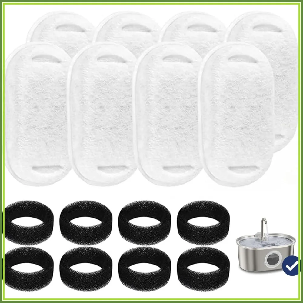 Pet Water Fountain Replacement Filters, 8-Pack for SS-01
Pet Water Fountain Replacement Filters, 8-Pack for SS-01