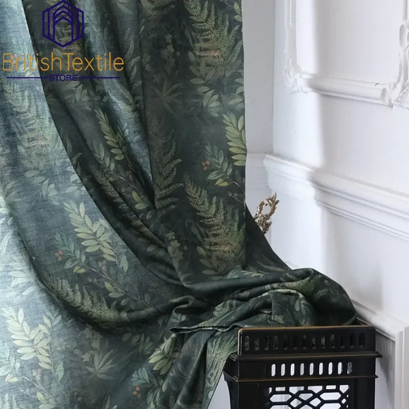 Modern Dark Green Forest American Pastoral Linen Curtains for Living Room Bedroom Dining Luxury Blackout Window Drapes Custom
Modern Dark Green Forest American Pastoral Linen Curtains for Living Room Bedroom Dining Luxury Blackout Window Drapes Custom