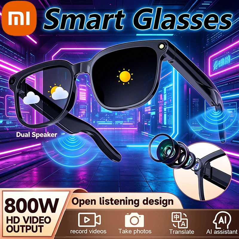 Умные очки Xiaomi 800W Pixel Camera с ИИ, записью видео, распознаванием фото, Bluetooth-звонками, голосовым переводом и музыкой
Умные очки Xiaomi 800W Pixel Camera с ИИ, записью видео, распознаванием фото, Bluetooth-звонками, голосовым переводом и музыкой