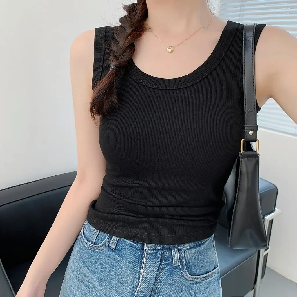 Women's U-Neck Sleeveless Vest Slimming Summer Outer Wear with I-Shaped Suspenders Wide Shoulder Straps Anti-Exposure Top
Women's U-Neck Sleeveless Vest Slimming Summer Outer Wear with I-Shaped Suspenders Wide Shoulder Straps Anti-Exposure Top