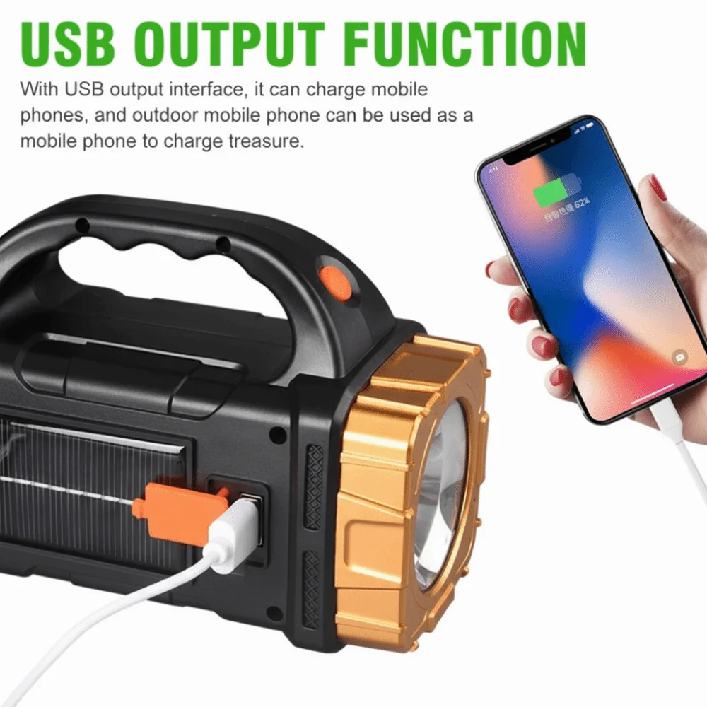 Powerful LED LED Flashlight Solar Rechargeable USB Rechargeable Camping Torch COB Technology 8 Lighting Modes Camping Lantern
Powerful LED LED Flashlight Solar Rechargeable USB Rechargeable Camping Torch COB Technology 8 Lighting Modes Camping Lantern