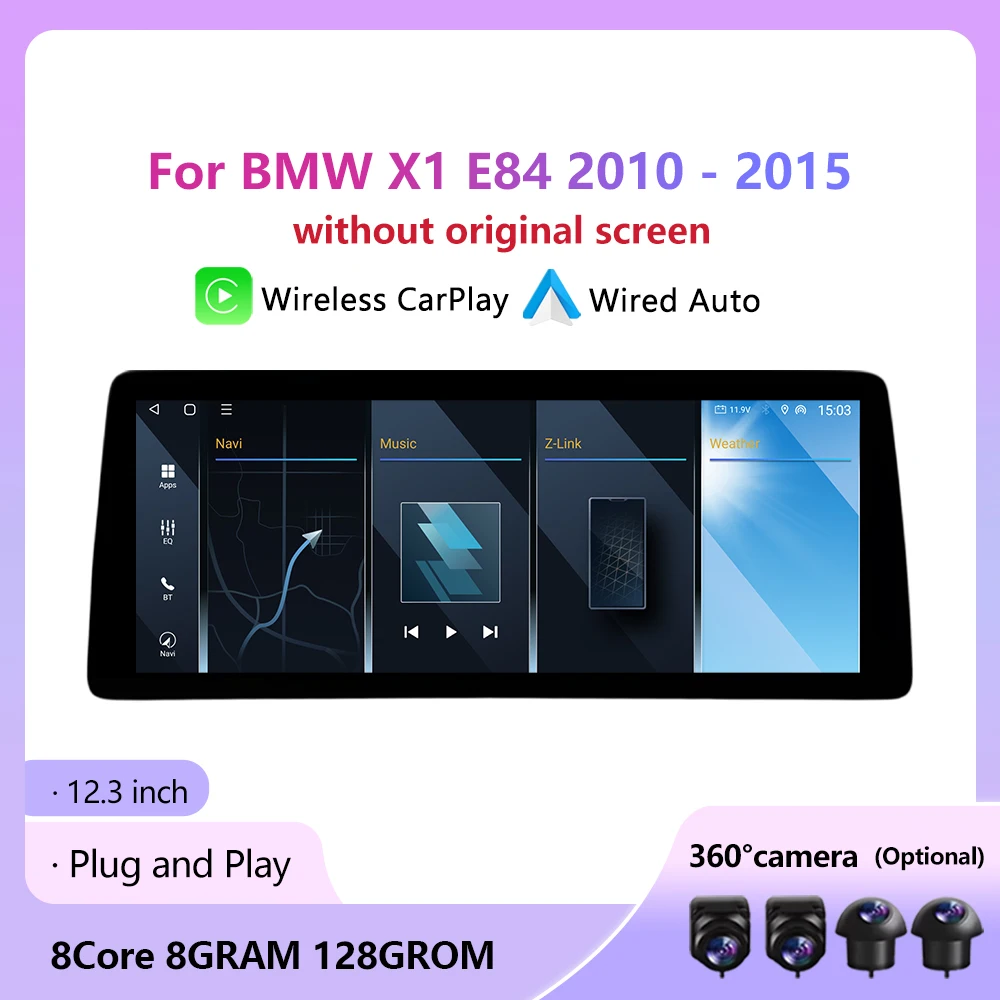 New 12.3inch Android14 Wireless Carplay Auto For BMW X1 E84 2010- 2015 CIC System 4G GPS Multimedia Stereo GPS Car Video Players
New 12.3inch Android14 Wireless Carplay Auto For BMW X1 E84 2010- 2015 CIC System 4G GPS Multimedia Stereo GPS Car Video Players