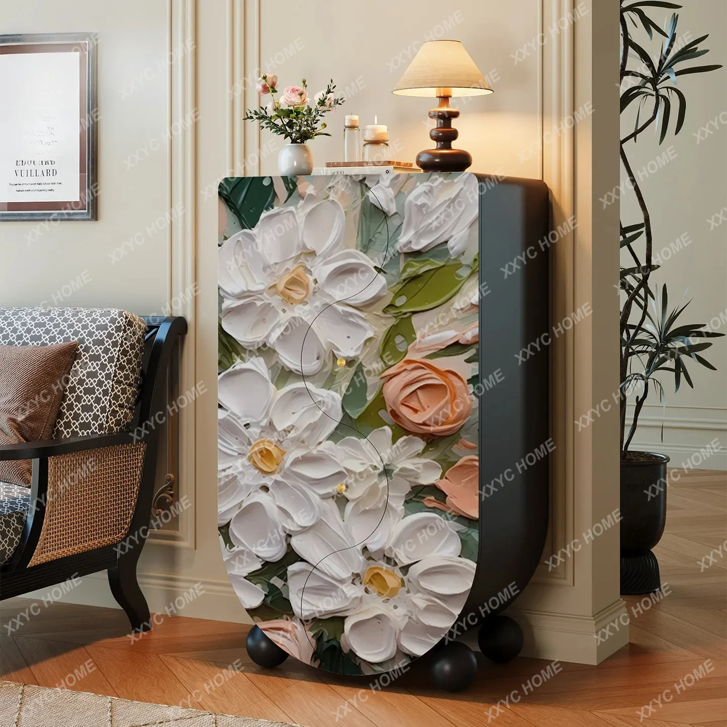 Style Light Luxury Chest of Drawers with Cream Peony Flower Living Room Solid Wood Storage Cabinet
Style Light Luxury Chest of Drawers with Cream Peony Flower Living Room Solid Wood Storage Cabinet