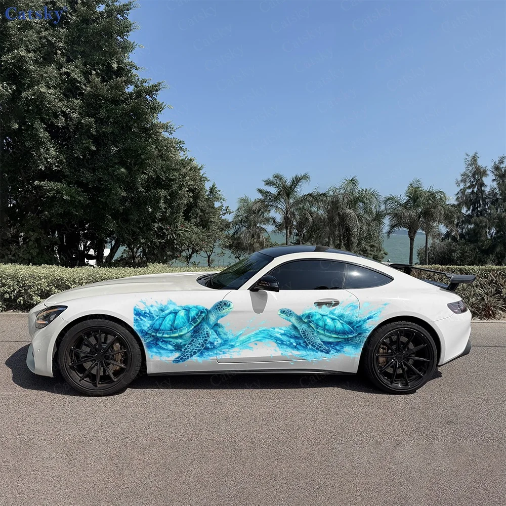 2Pcs Blue Turtles Swimming in Splash Car Body Side Stickers, Automotive Door Side Graphics for Cars, Car Decoration Accessory
2Pcs Blue Turtles Swimming in Splash Car Body Side Stickers, Automotive Door Side Graphics for Cars, Car Decoration Accessory