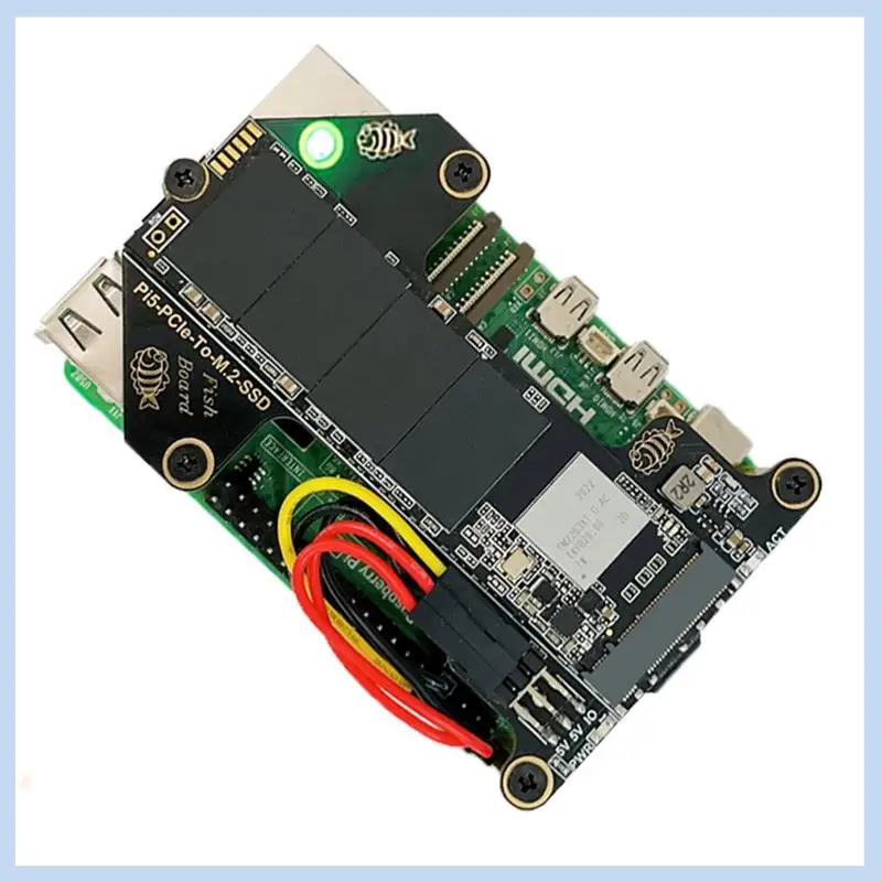 AS63-For Raspberry Pi 5 Adapter Board Pcie To M.2 Nvme SSD Adapter Board Compatible With Pi5 Official Case And DSI/CSI Cable
AS63-For Raspberry Pi 5 Adapter Board Pcie To M.2 Nvme SSD Adapter Board Compatible With Pi5 Official Case And DSI/CSI Cable