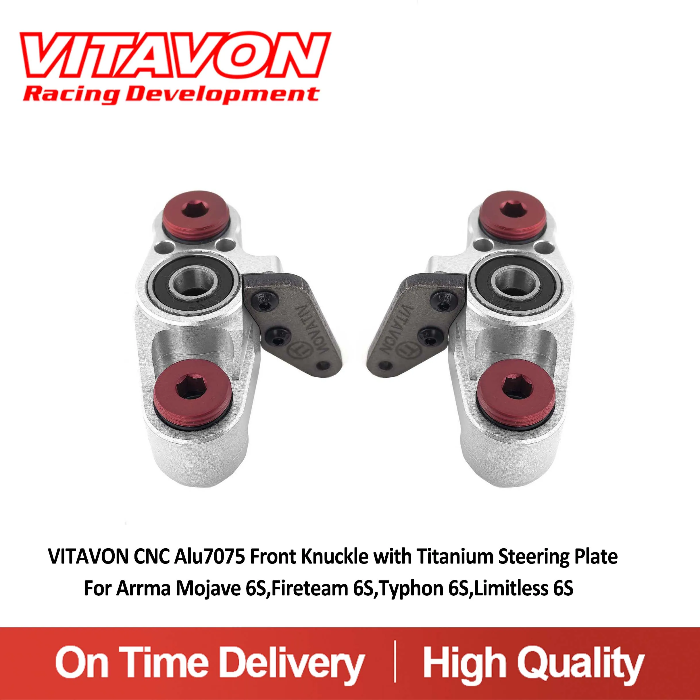 Передний кулак VITAVON CNC Alu7075 с титановой рулевой пластиной для Mojave 6S, Fereteam 6S, Typephon 6S, Limitless 6S
Передний кулак VITAVON CNC Alu7075 с титановой рулевой пластиной для Mojave 6S, Fereteam 6S, Typephon 6S, Limitless 6S
