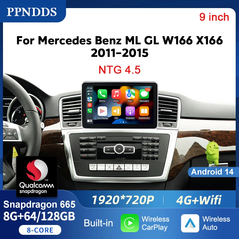 PPNDDS Android 14 Auto Carplay Touch Screen For Mercedes Benz ML GL W166 X166 2011-2015 Car Video Radio GPS Navigation Stereo 4G
PPNDDS Android 14 Auto Carplay Touch Screen For Mercedes Benz ML GL W166 X166 2011-2015 Car Video Radio GPS Navigation Stereo 4G