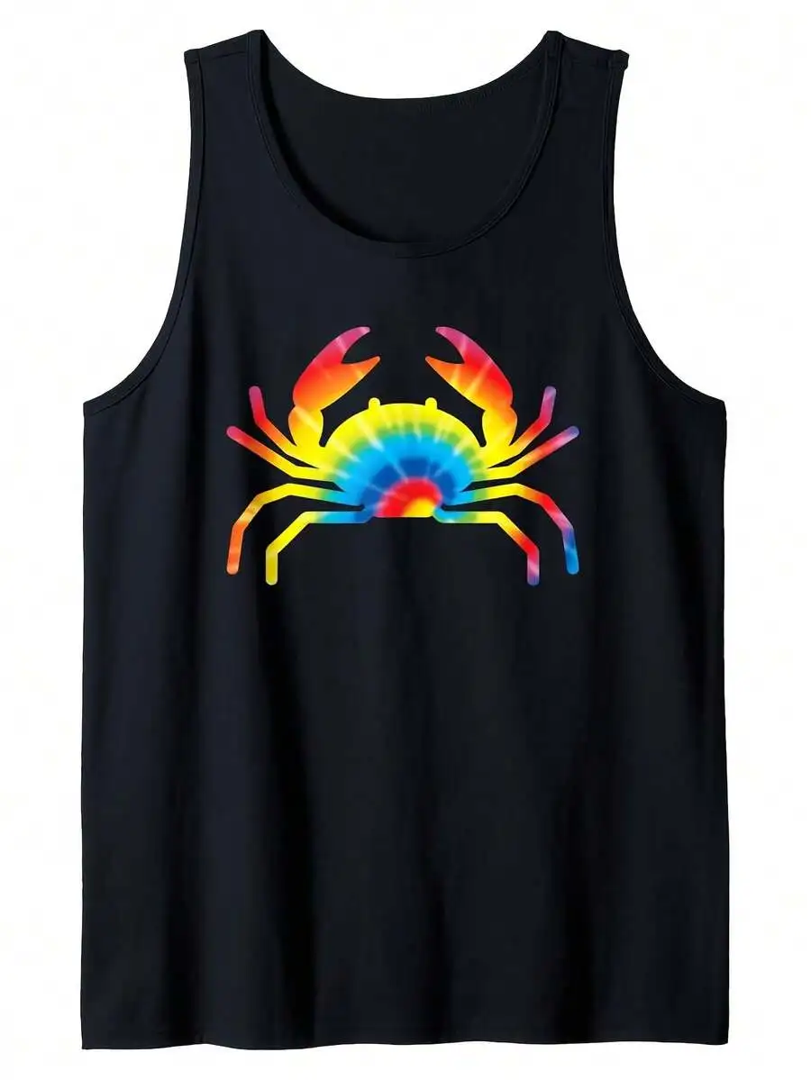Mens Polyester Tank Top With Rainbow Crab Print, Casual Loose Fit Crew Neck Summer Top
Mens Polyester Tank Top With Rainbow Crab Print, Casual Loose Fit Crew Neck Summer Top