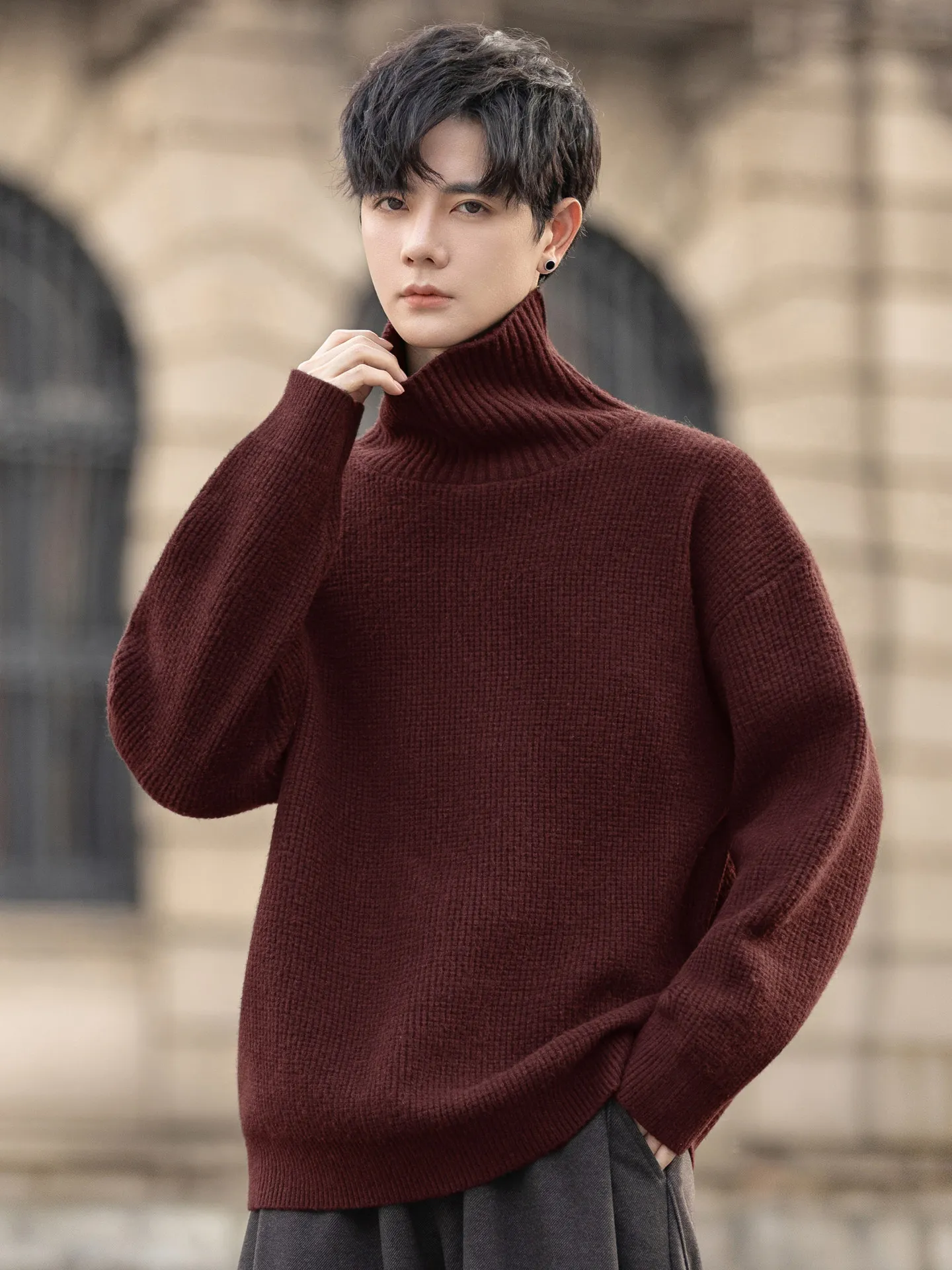 Men's Thiened High Collar Knitted Wool Sweater Casual Comfortable Inner Wear Polyester Fiber Long Sve Top for Autumn Winter
Men's Thiened High Collar Knitted Wool Sweater Casual Comfortable Inner Wear Polyester Fiber Long Sve Top for Autumn Winter