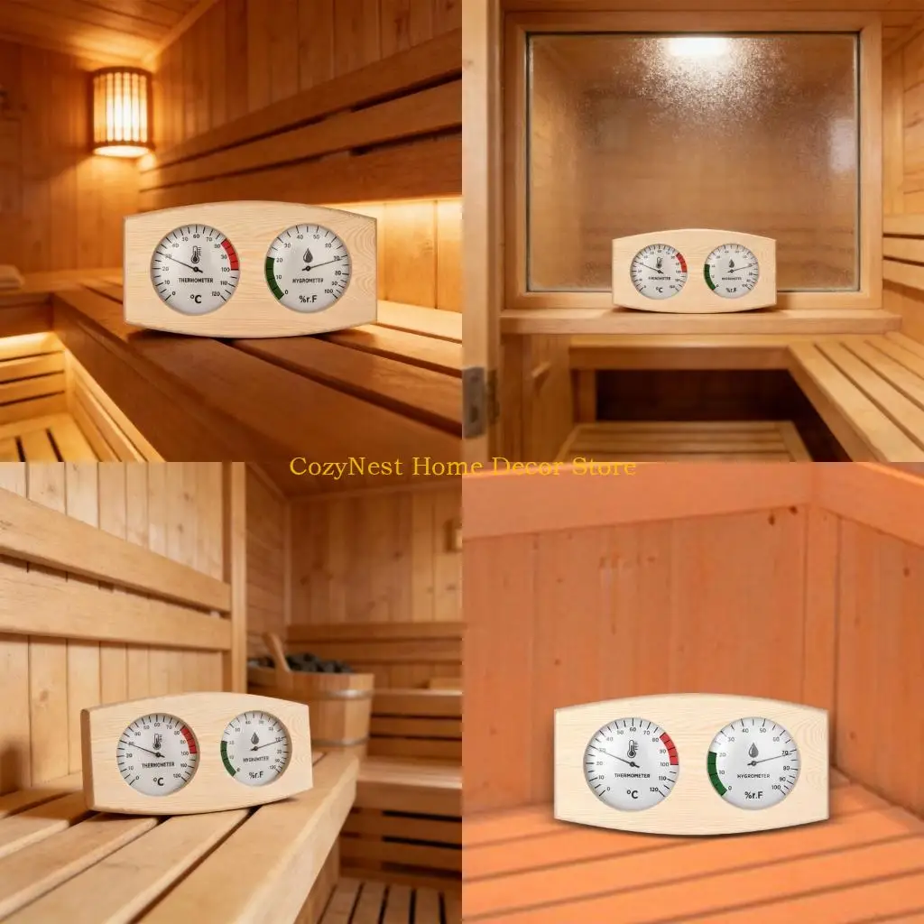 92MF Stylish Wooden Sauna Temperature Humidity Monitor with 0-120°C Ranges Reliable Sauna Room Environment Meter for Sauna
92MF Stylish Wooden Sauna Temperature Humidity Monitor with 0-120°C Ranges Reliable Sauna Room Environment Meter for Sauna