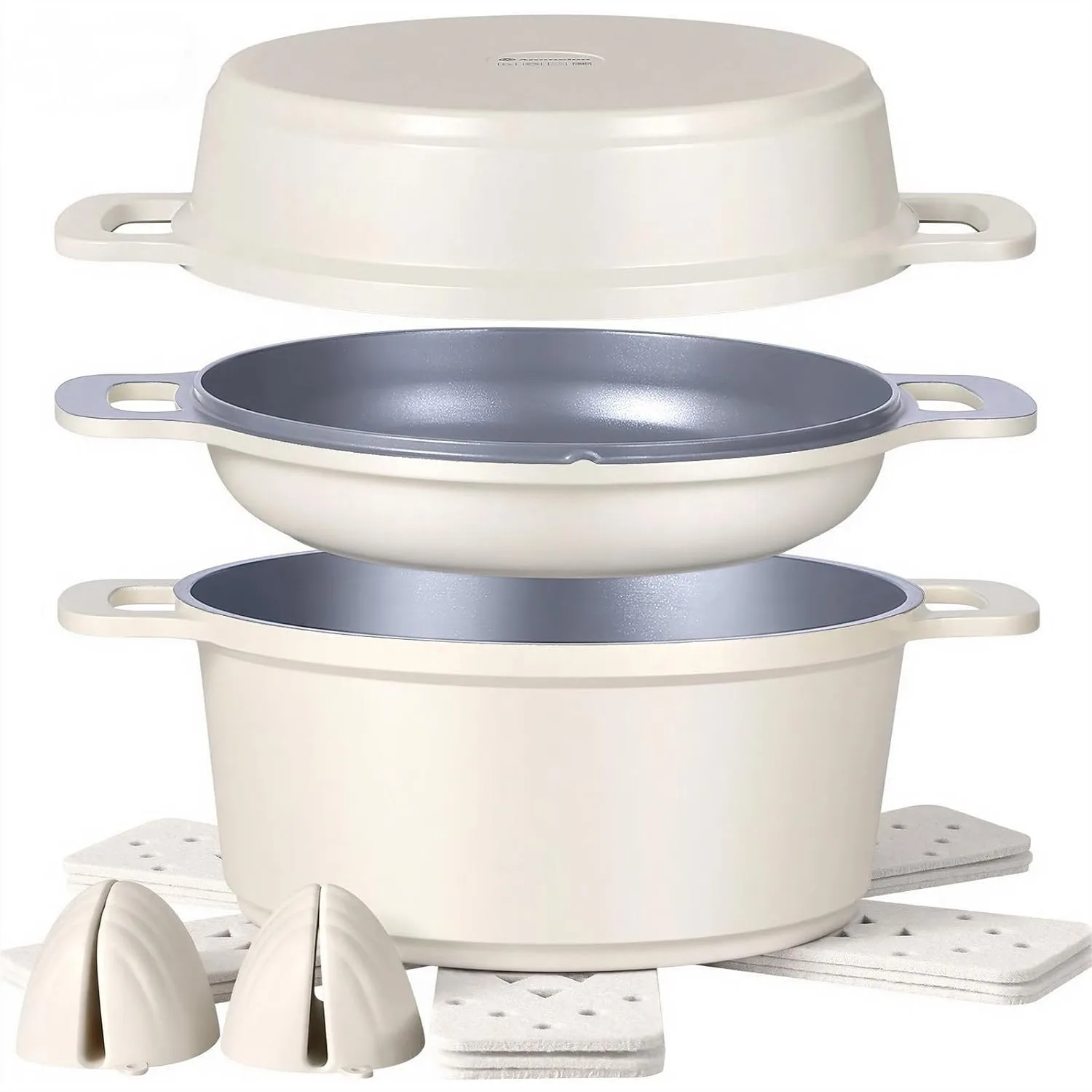 Ceramic Non Stick Stock Pot Set, 8-Piece All-in-One Cooking Pot with Lid, 4.5 Qt for All Stoves, Easy Clean
Ceramic Non Stick Stock Pot Set, 8-Piece All-in-One Cooking Pot with Lid, 4.5 Qt for All Stoves, Easy Clean