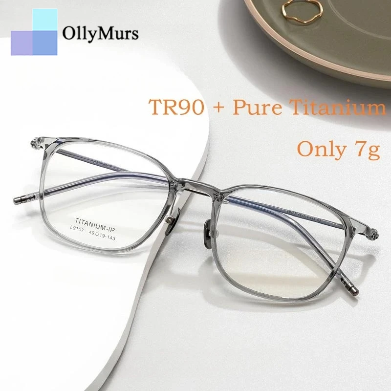 OLLYMURS Ultra-light Flexible TR90 Glasses Fashion Retro Round Pur Titanium Optical Prescription Glasses Frame Men Women Eyewear
OLLYMURS Ultra-light Flexible TR90 Glasses Fashion Retro Round Pur Titanium Optical Prescription Glasses Frame Men Women Eyewear