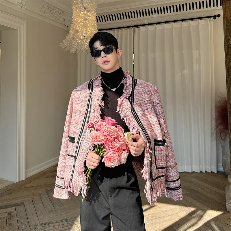 Korean Style Men's Jackets Raw Edge Design Solid Color Single Breasted Casual Collarless Male Coats 2025 Spring
Korean Style Men's Jackets Raw Edge Design Solid Color Single Breasted Casual Collarless Male Coats 2025 Spring