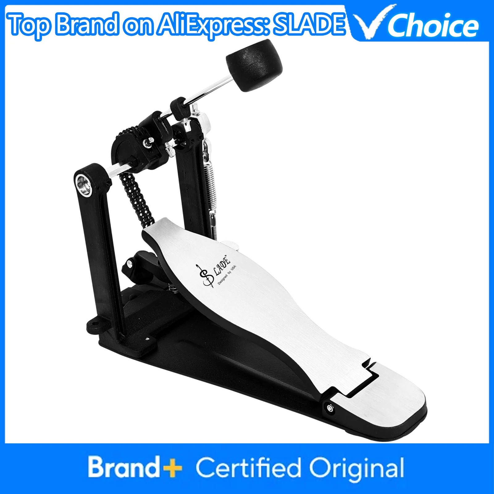 SLADE Bass Drum Pedal Jazz Drum Set SinglePedal Double Chain Anti Slip Aluminum Alloy Drum Support Pedal Percussion Instrument
SLADE Bass Drum Pedal Jazz Drum Set SinglePedal Double Chain Anti Slip Aluminum Alloy Drum Support Pedal Percussion Instrument