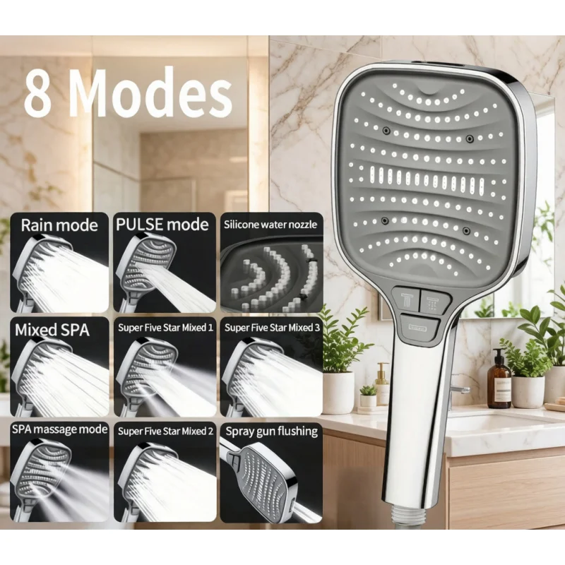 High Pressure 12cm Square Rainfall Shower Head with Filter Water Saving Multifunctional Sprayer for Home
High Pressure 12cm Square Rainfall Shower Head with Filter Water Saving Multifunctional Sprayer for Home