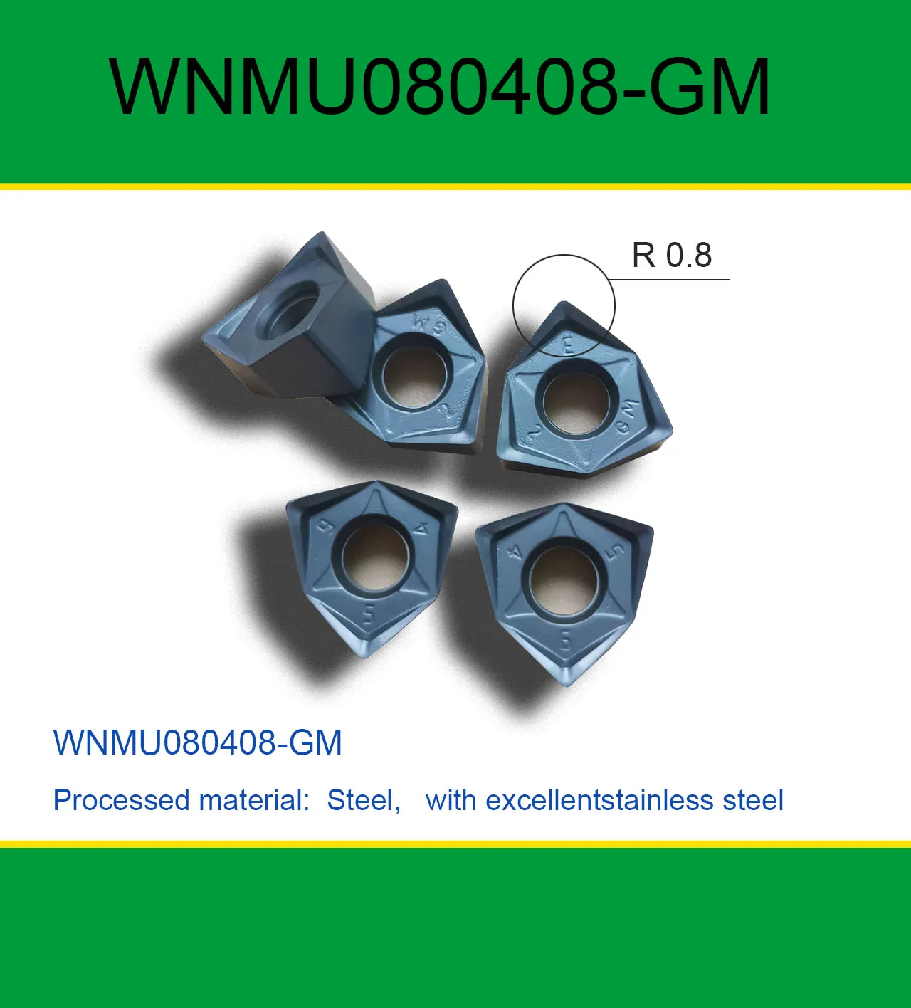 WNMU080408-GM KY801 CNC Lathe Tools Medium to Finishing Carbide Turning Inserts
WNMU080408-GM KY801 CNC Lathe Tools Medium to Finishing Carbide Turning Inserts
