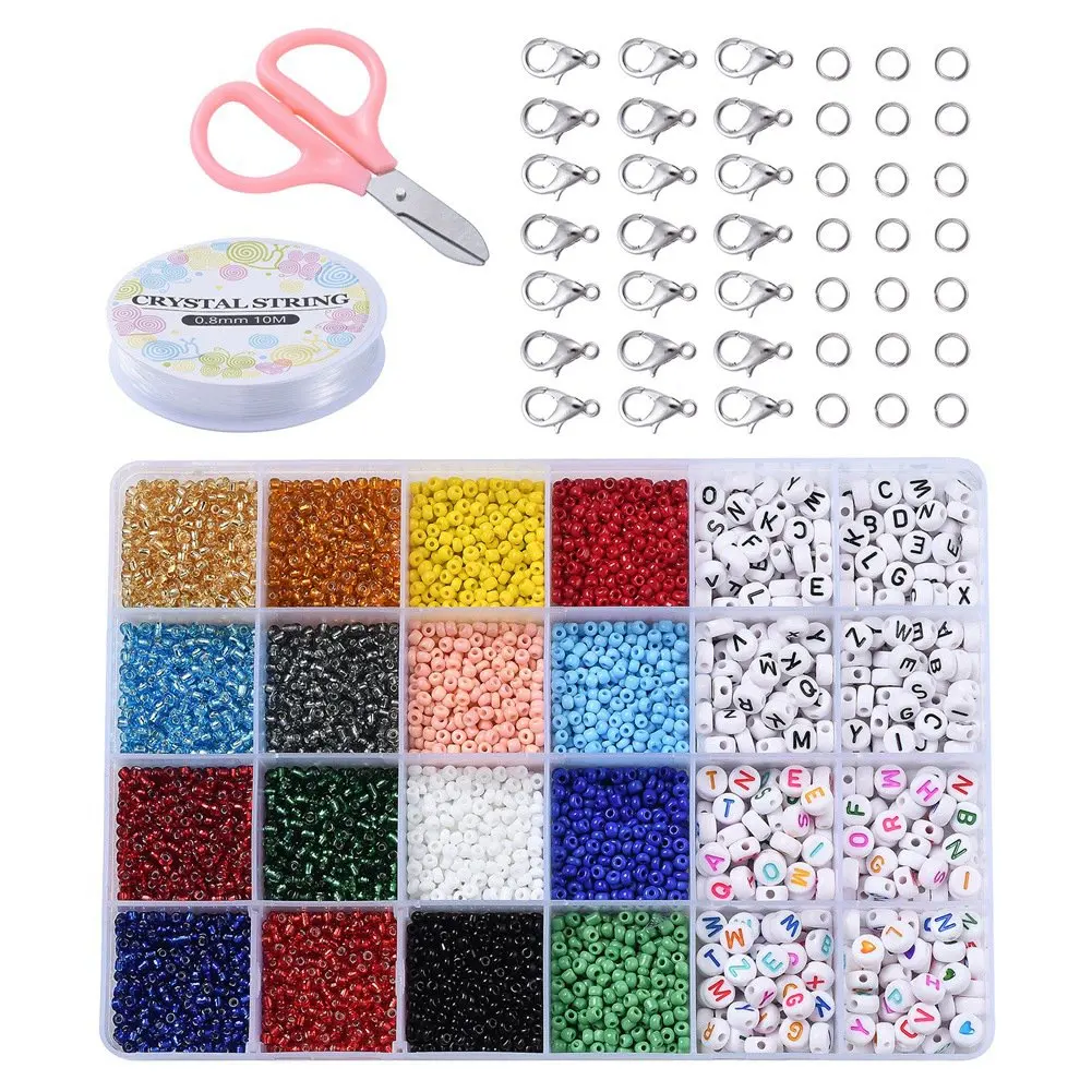 Beads for Jewelry Making Kit,Glass Seed Beads and Alphabet Beads Kit,Beads for Bracelets Making Kit for Girls and
Beads for Jewelry Making Kit,Glass Seed Beads and Alphabet Beads Kit,Beads for Bracelets Making Kit for Girls and