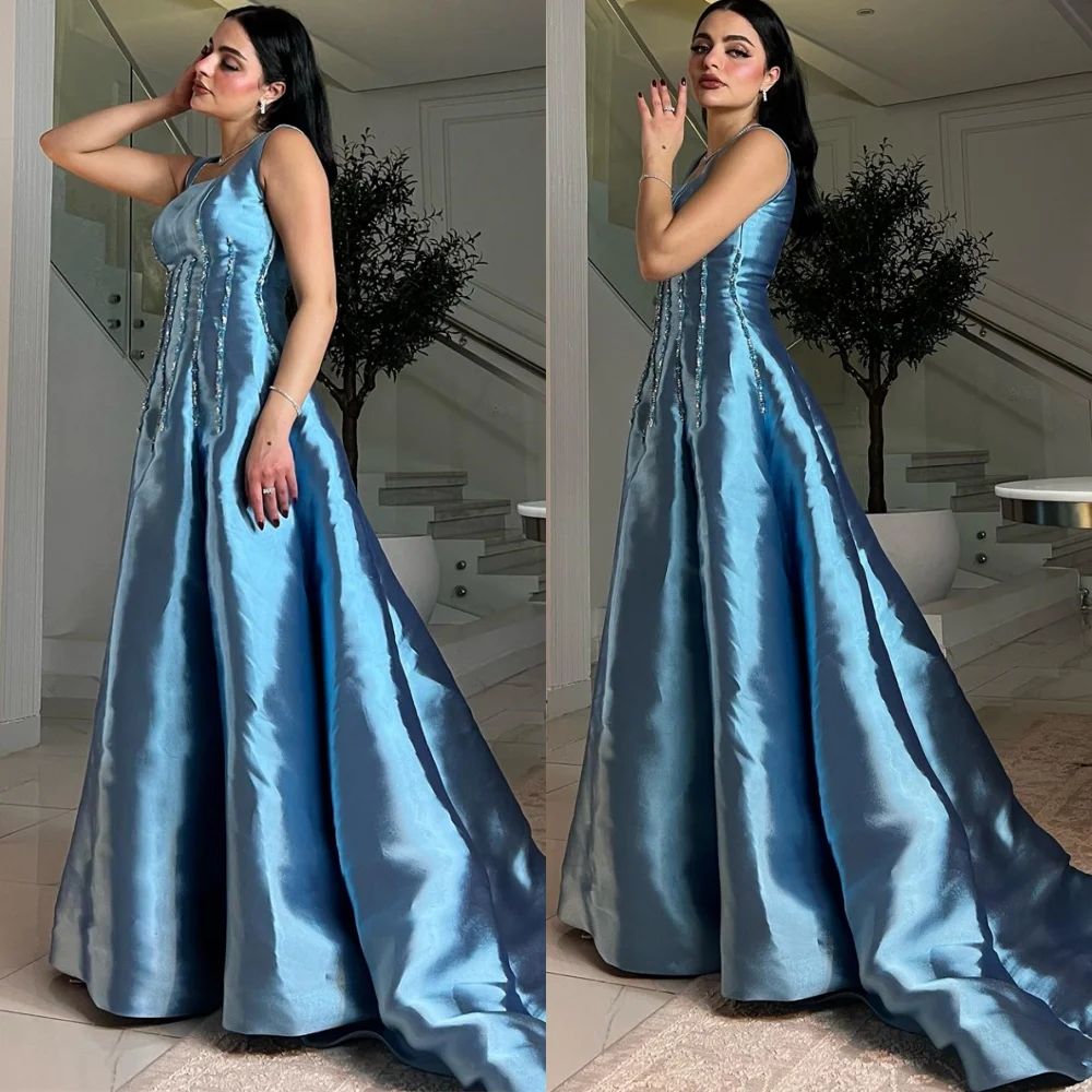 Customized Luxury Blue Satin Evening Dress Modern Strapless Sleeveless Homecoming Dresses Temperament Court Train Prom Dress
Customized Luxury Blue Satin Evening Dress Modern Strapless Sleeveless Homecoming Dresses Temperament Court Train Prom Dress