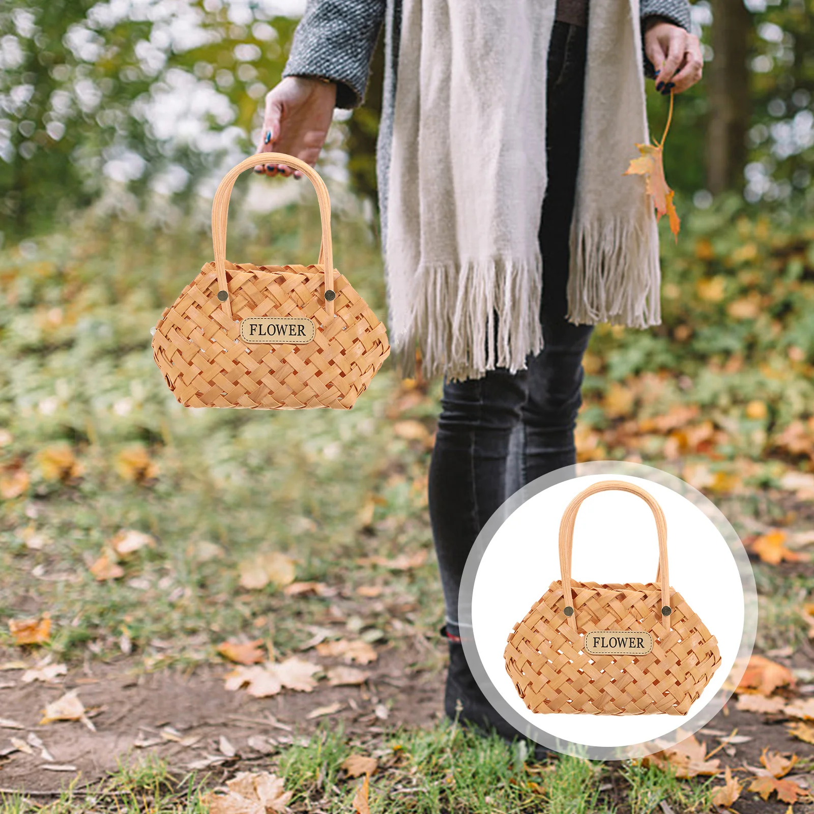 1pc Rattan Handle Flower Basket Decorative Storage Woven Handmade Home Small Safe Material Long Use Basket Container
1pc Rattan Handle Flower Basket Decorative Storage Woven Handmade Home Small Safe Material Long Use Basket Container