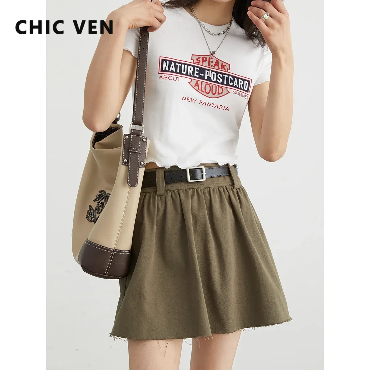CHIC VEN Korean Women Skirts Loose Solid Cotton High Waisted Pleated Bubble Skirt A-line Short Fashion Skirt Summer 2024
CHIC VEN Korean Women Skirts Loose Solid Cotton High Waisted Pleated Bubble Skirt A-line Short Fashion Skirt Summer 2024