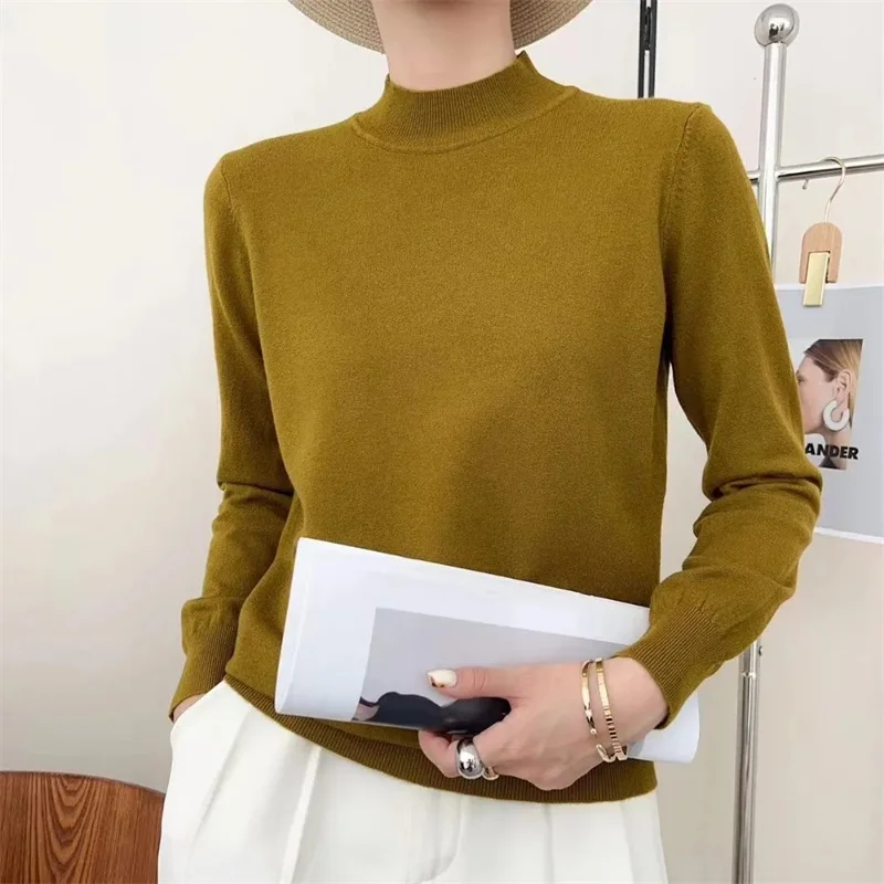 2025 Autumn Winter Solid Mock-neck Pullover Sweater For Women Casual Knitwear Female Clothing Basic Soft Tops
2025 Autumn Winter Solid Mock-neck Pullover Sweater For Women Casual Knitwear Female Clothing Basic Soft Tops