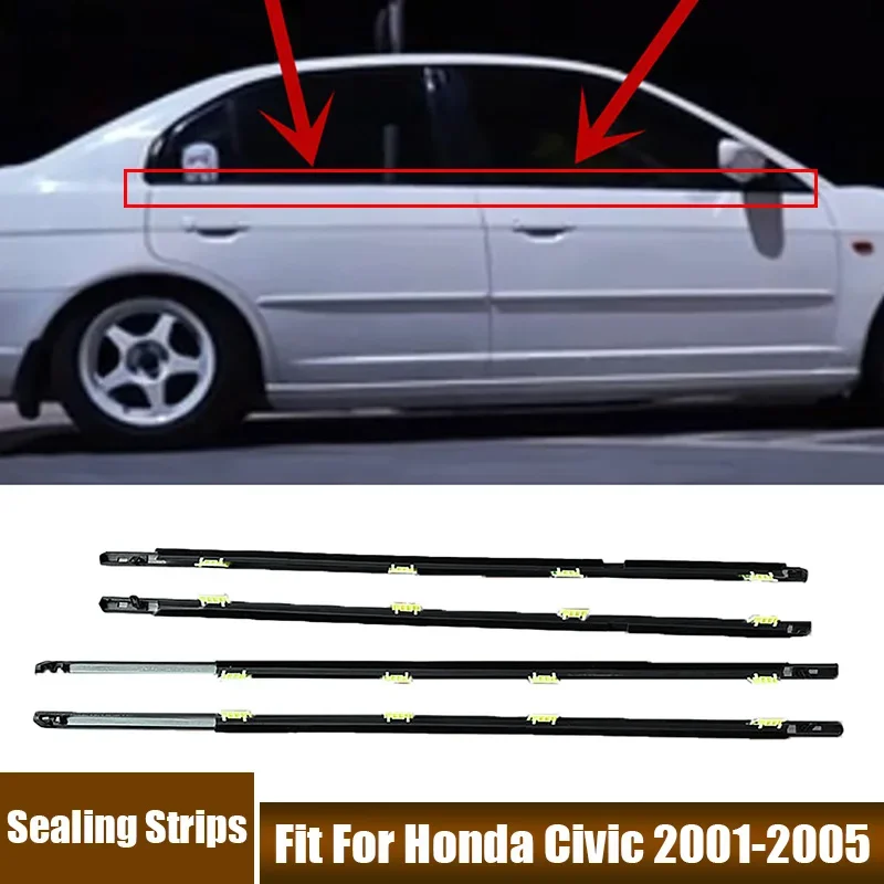 4 шт./компл. полоски для окон, пригодные для Honda Civic 2001-2005, автомобильные аксессуары, резиновые черные всепогодные защитные уплотнительные ленты
4 шт./компл. полоски для окон, пригодные для Honda Civic 2001-2005, автомобильные аксессуары, резиновые черные всепогодные защитные уплотнительные ленты