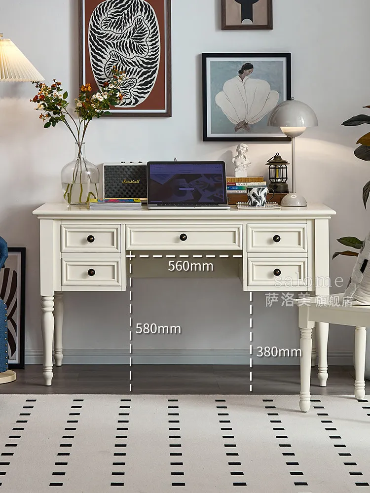 HYS solid wood desk and chair set - white minimalist office computer desk writing table
HYS solid wood desk and chair set - white minimalist office computer desk writing table